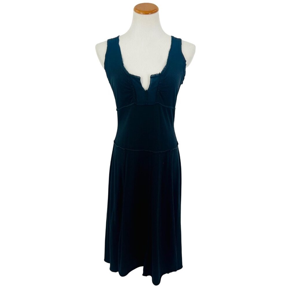 Free People Black Sleeveless V-Neck & Open Back w/Tie Detail Raw Hem Dress - Picture 2 of 13